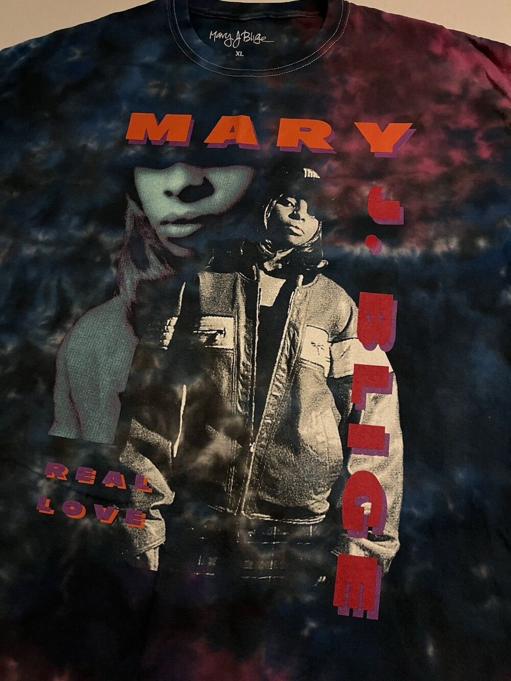 NEW Mary J Blige OFFICIAL Tie Dye T-Shirt XL Hip Hop Rap Album Music Tour  NWOT